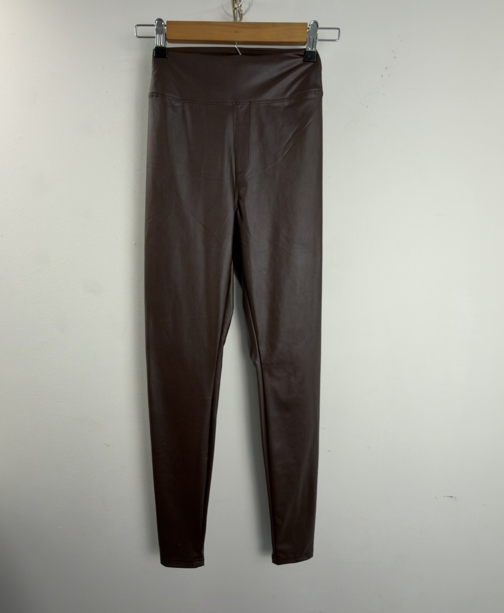 OFFLINE By Aerie Real Luxe Faux Leather Leggings Hi Rise Women's Small Brown